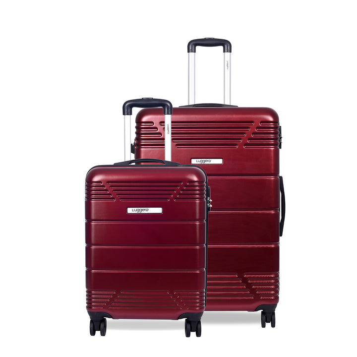 Luggero Star Solid Light weight Luggage Deep Red-L+S