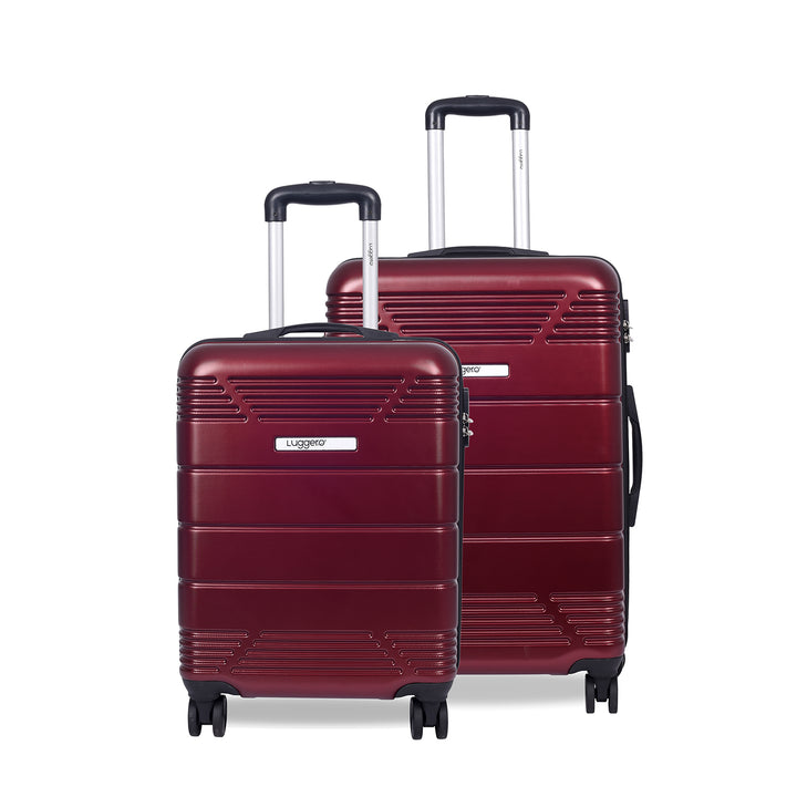 Luggero Star Solid Light weight Luggage Deep Red-M+S