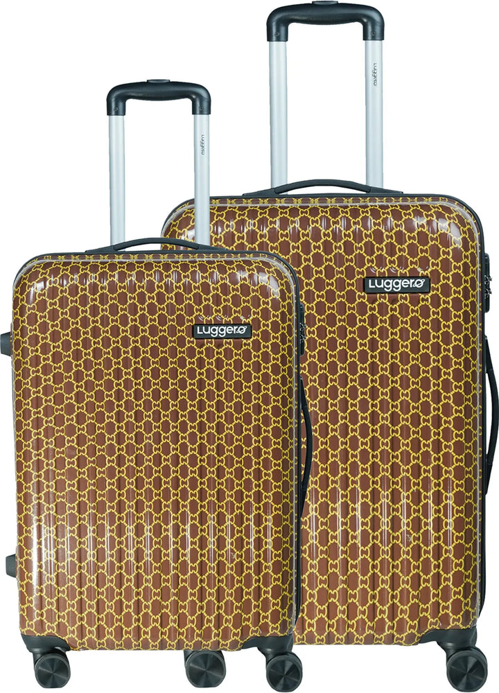 Luggero Film Classic Printed Light weight Luggage MAROON-Chain-M+S