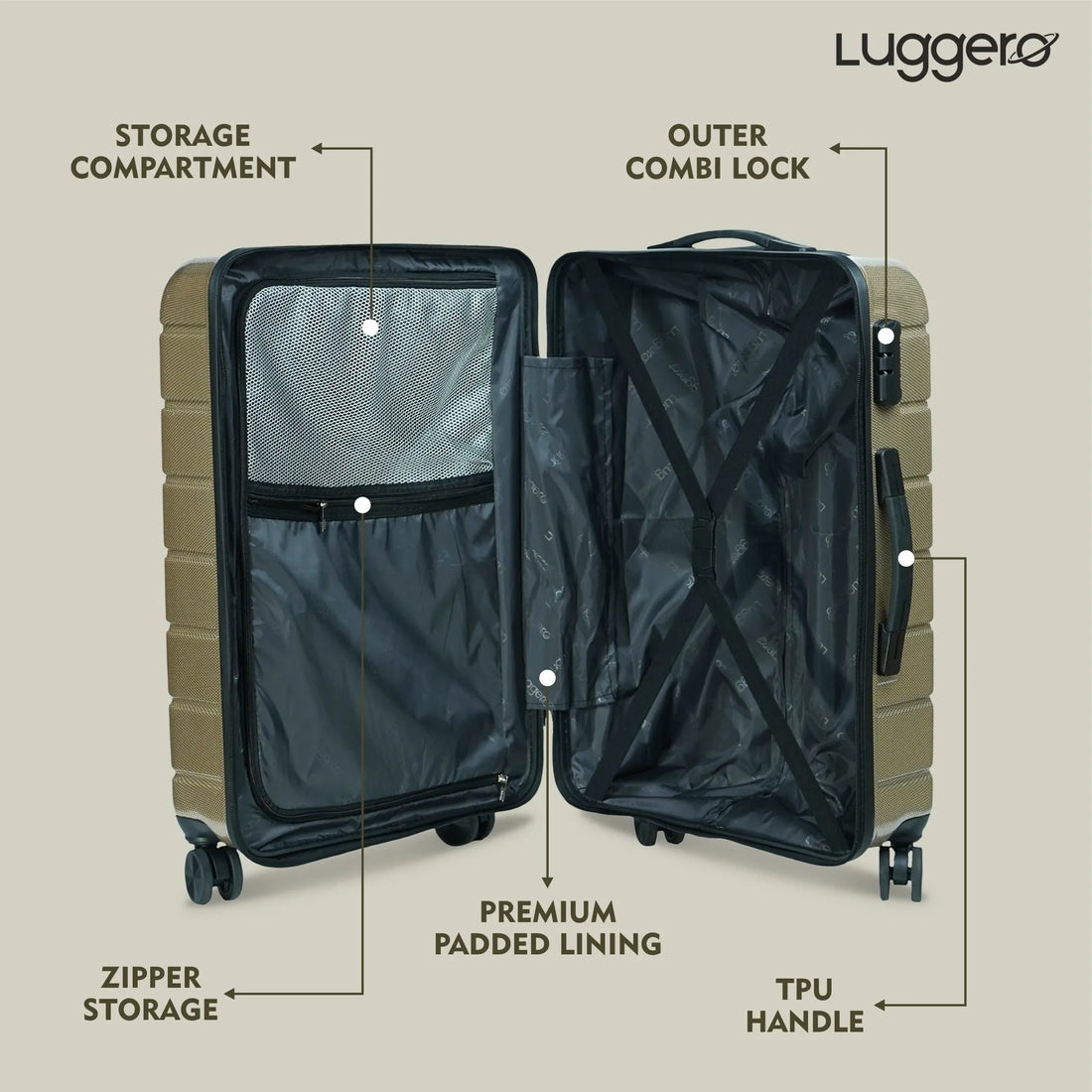 Luggero Film Classic Printed Light weight Luggage BR Dots