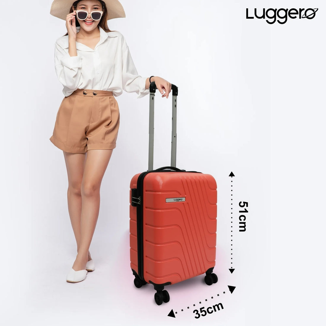 Luggero Eternal Solid Light weight Luggage Dark Peach