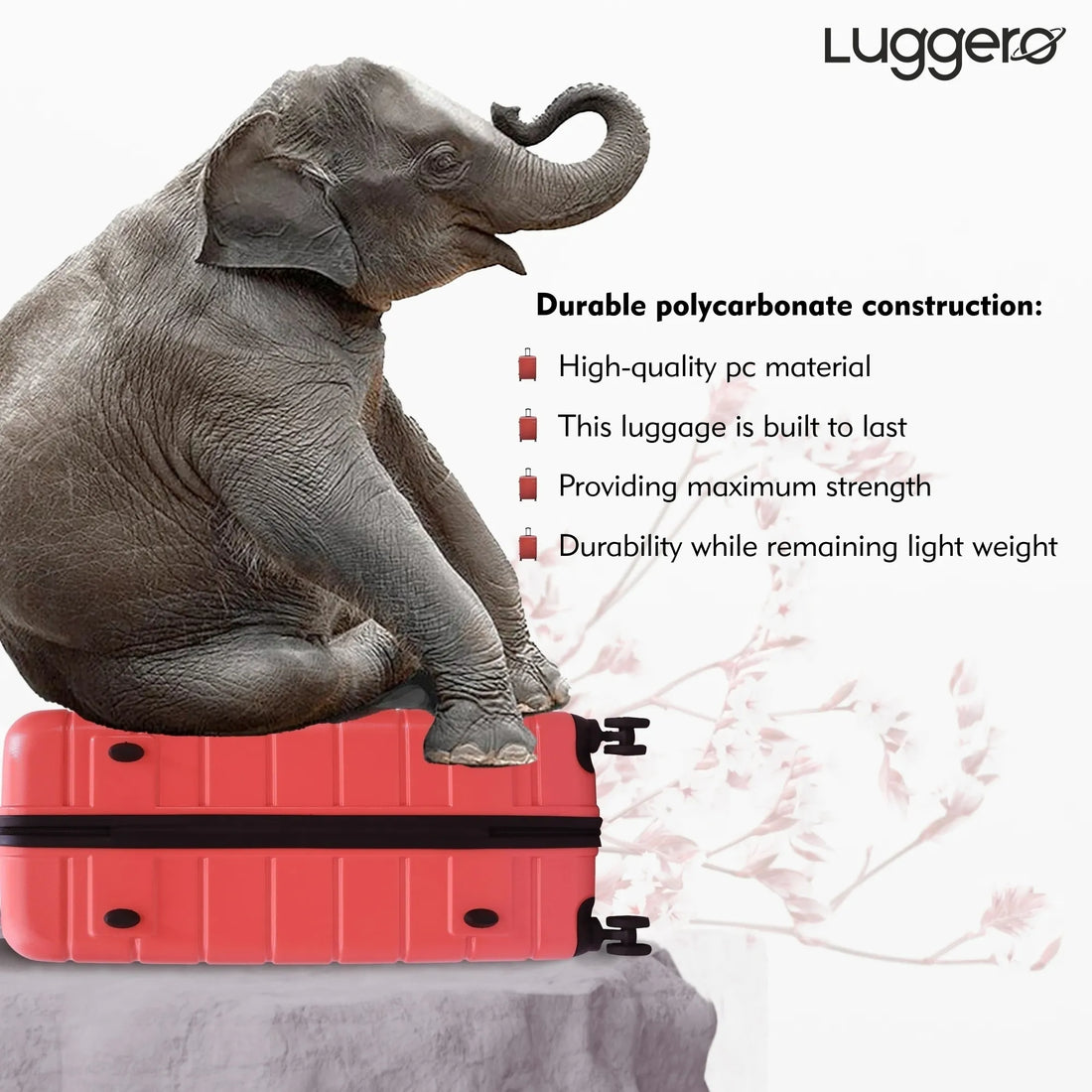 Luggero Eternal Solid Light weight Luggage Dark Peach