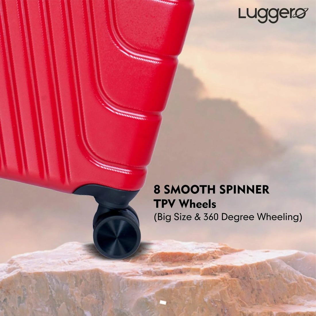 Luggero Eternal Solid Light weight Luggage Chilli Red