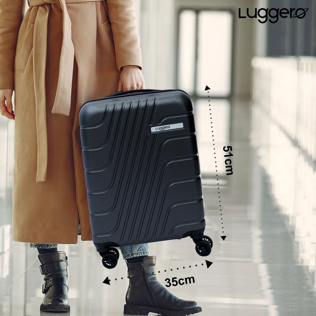 Luggero Eternal Solid Light weight Luggage Dark Grey