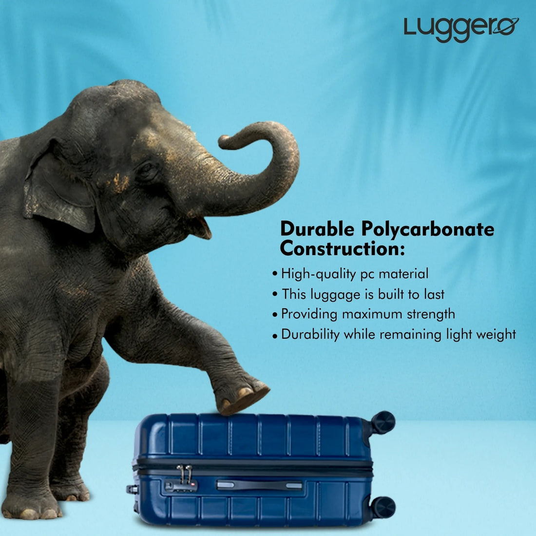 Luggero Eternal Solid Light weight Luggage Deep Blue