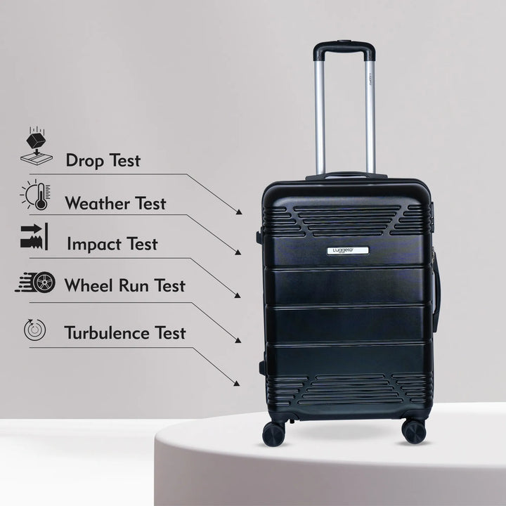 Luggero Star Solid Light weight Luggage Black