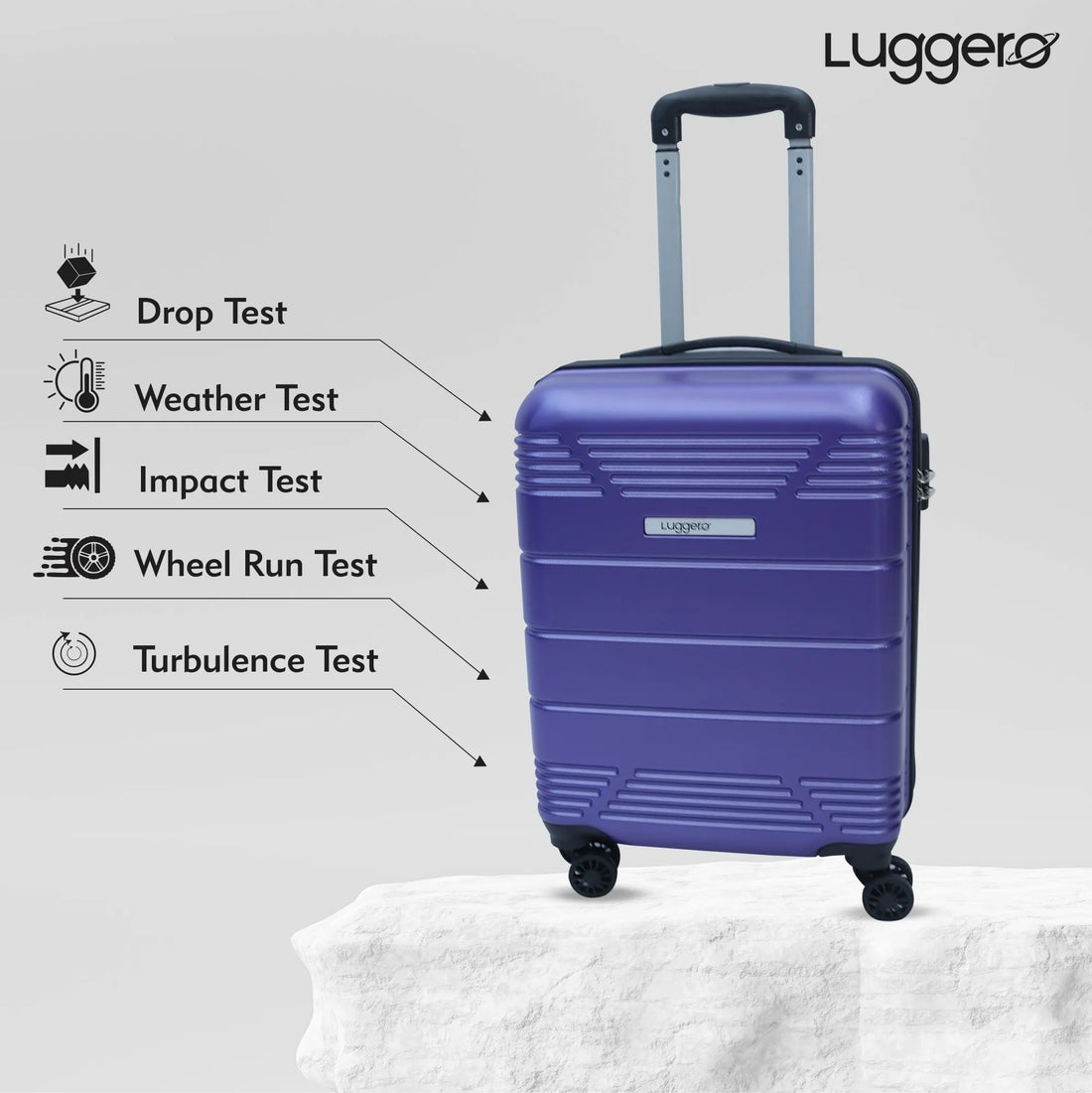 Luggero Star Solid Light weight Luggage Purple