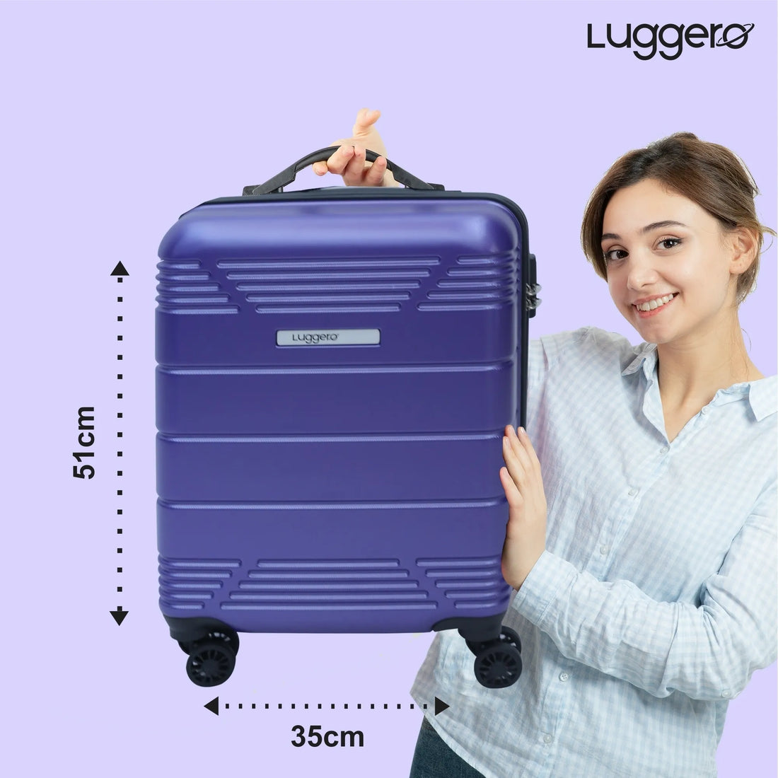 Luggero Star Solid Light weight Luggage Purple