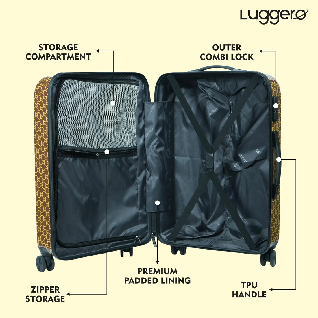 Luggero Film Classic Printed Light weight Luggage Chain