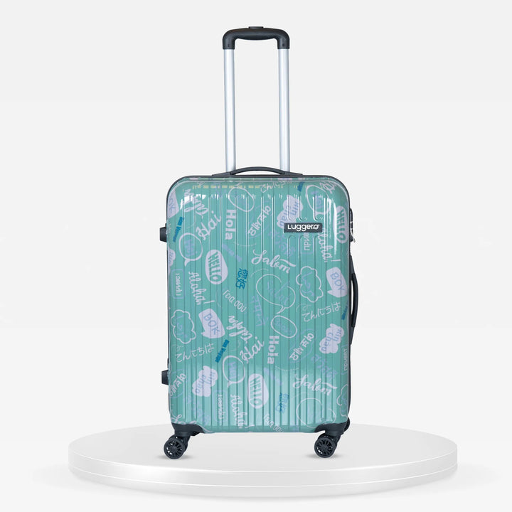 Luggero Film Classic Printed Light weight Luggage Green