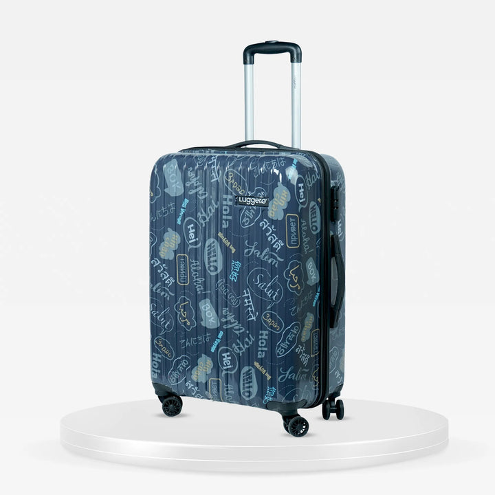 Luggero Film Classic Printed Light weight Luggage HELLO-Blue