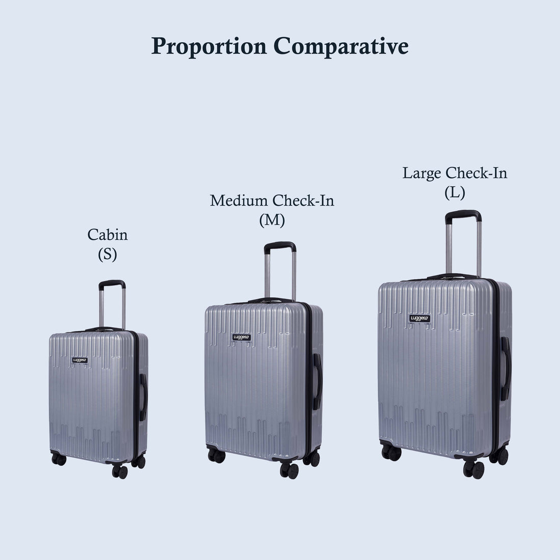 Aspire Silver Light weight luggage - Cabin, Medium & Large