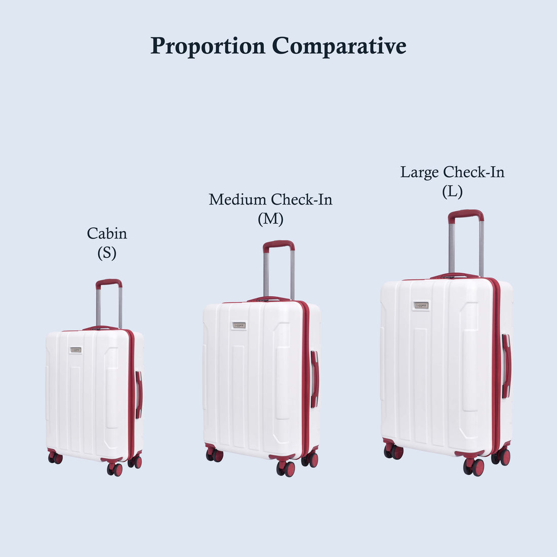 Luggero Candy Solid Light weight Luggage Off White