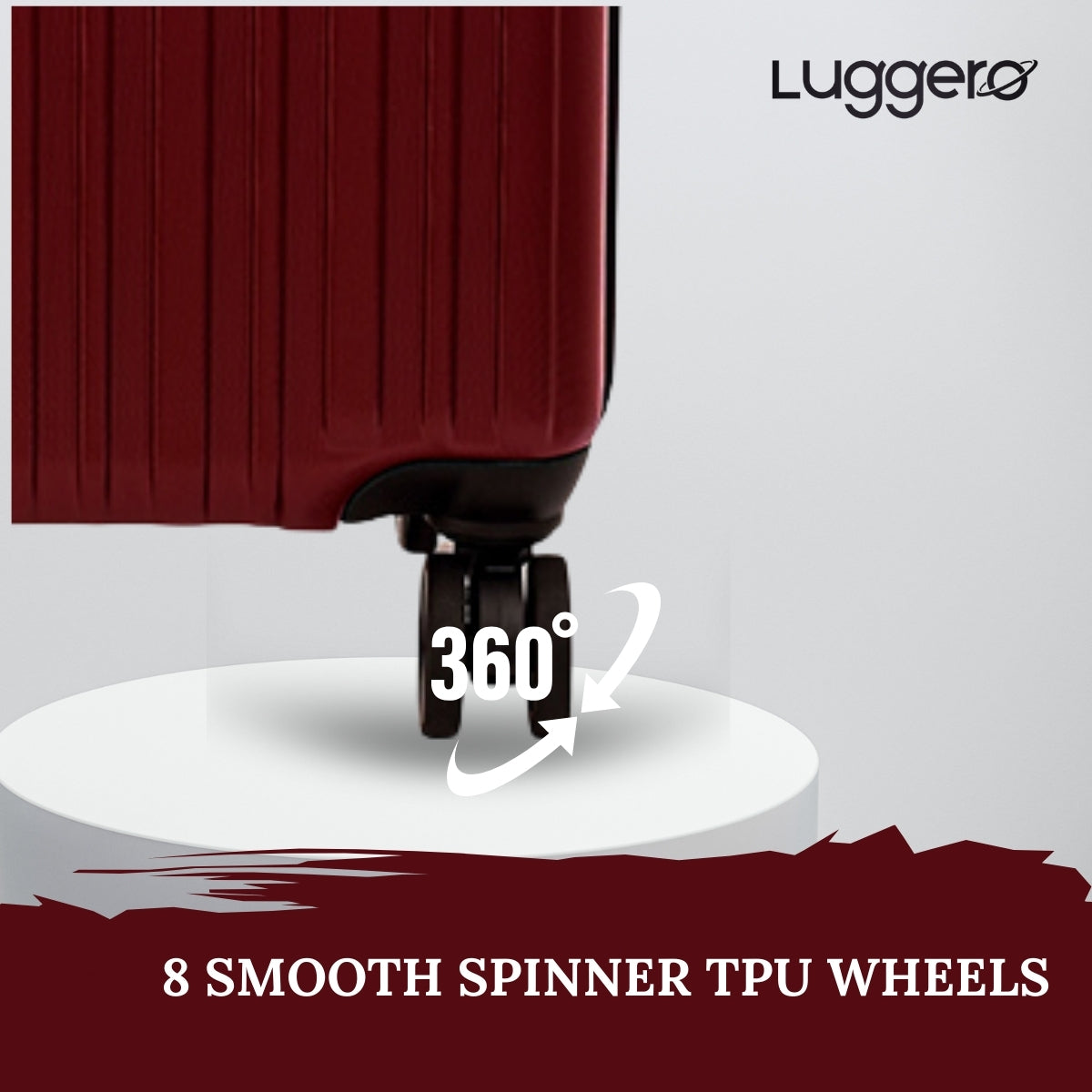 CLASSIC DARK RED Light Weight & Durable Polycarbonate Hard Luggage