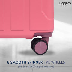 Candy Solid Light weight Luggage -B-Pink-Cabin & Medium