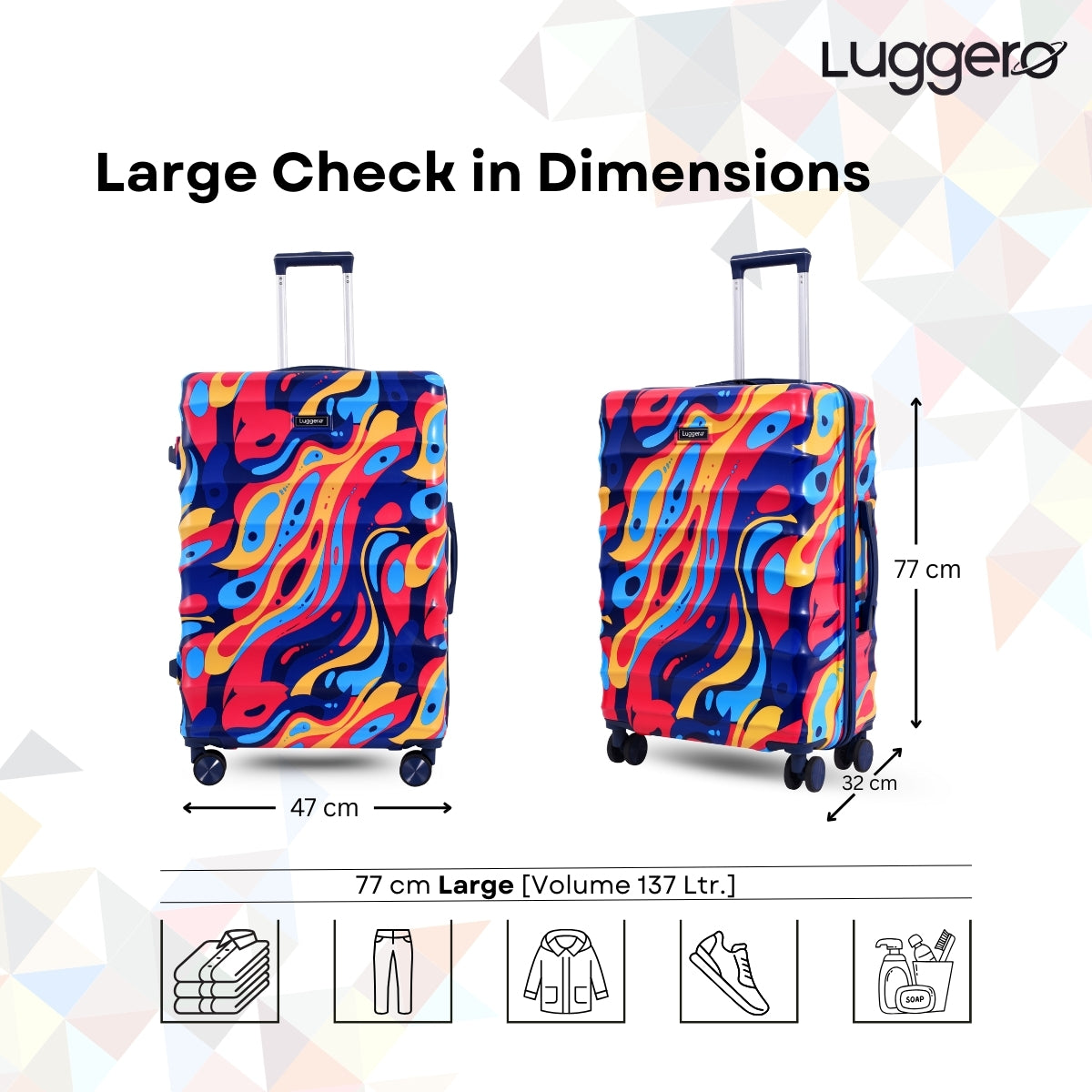 NEO BLUE Light Weight & Durable Polycarbonate Hard Luggage