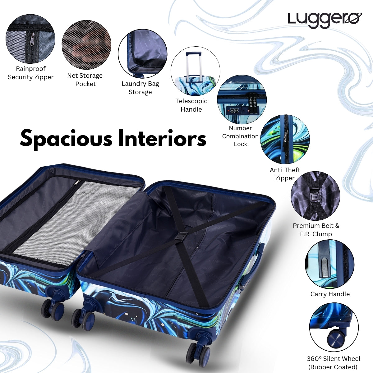 PRISM BLUE Light Weight & Durable Polycarbonate Hard Luggage