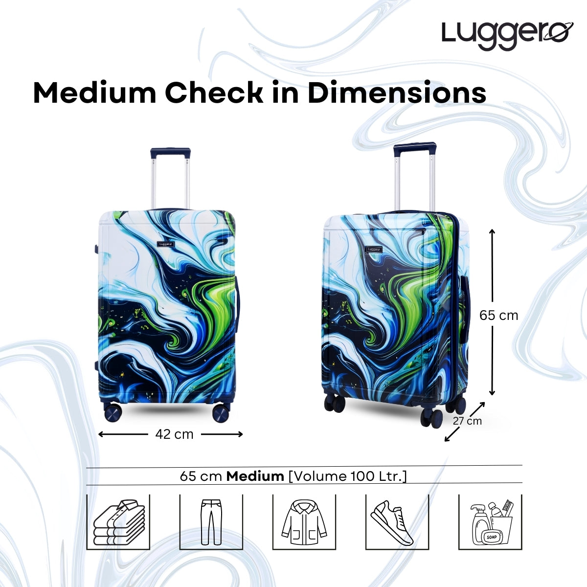 PRISM BLUE Light Weight & Durable Polycarbonate Hard Luggage