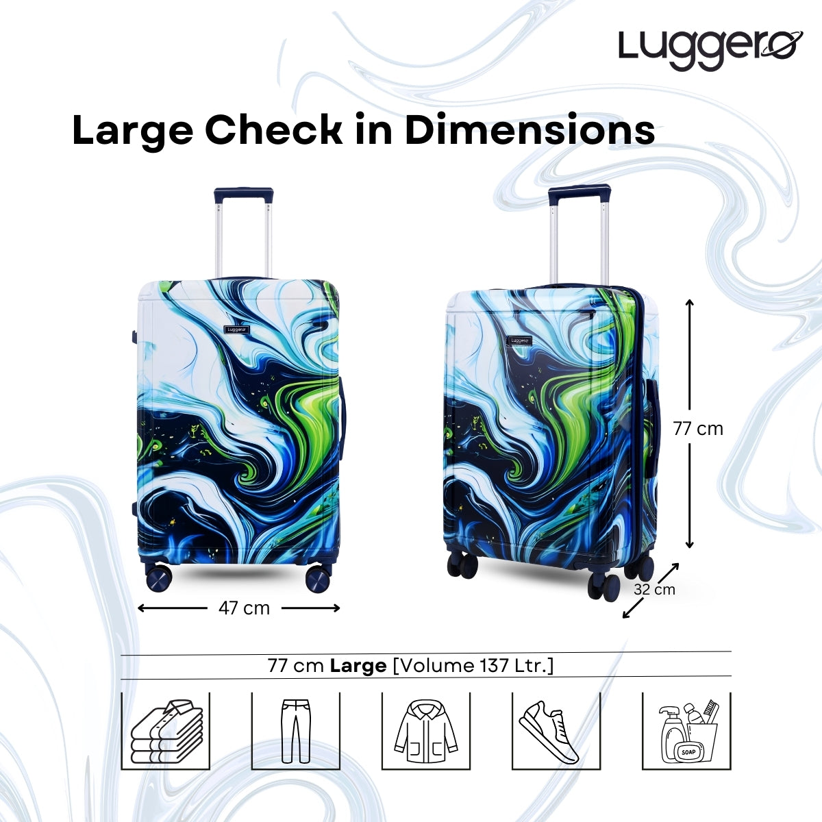 PRISM BLUE Light Weight & Durable Polycarbonate Hard Luggage