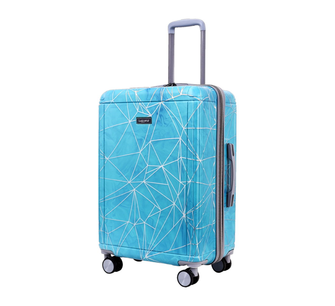 Maze hard-shell trolley case in Sea Green, Sea Yellow