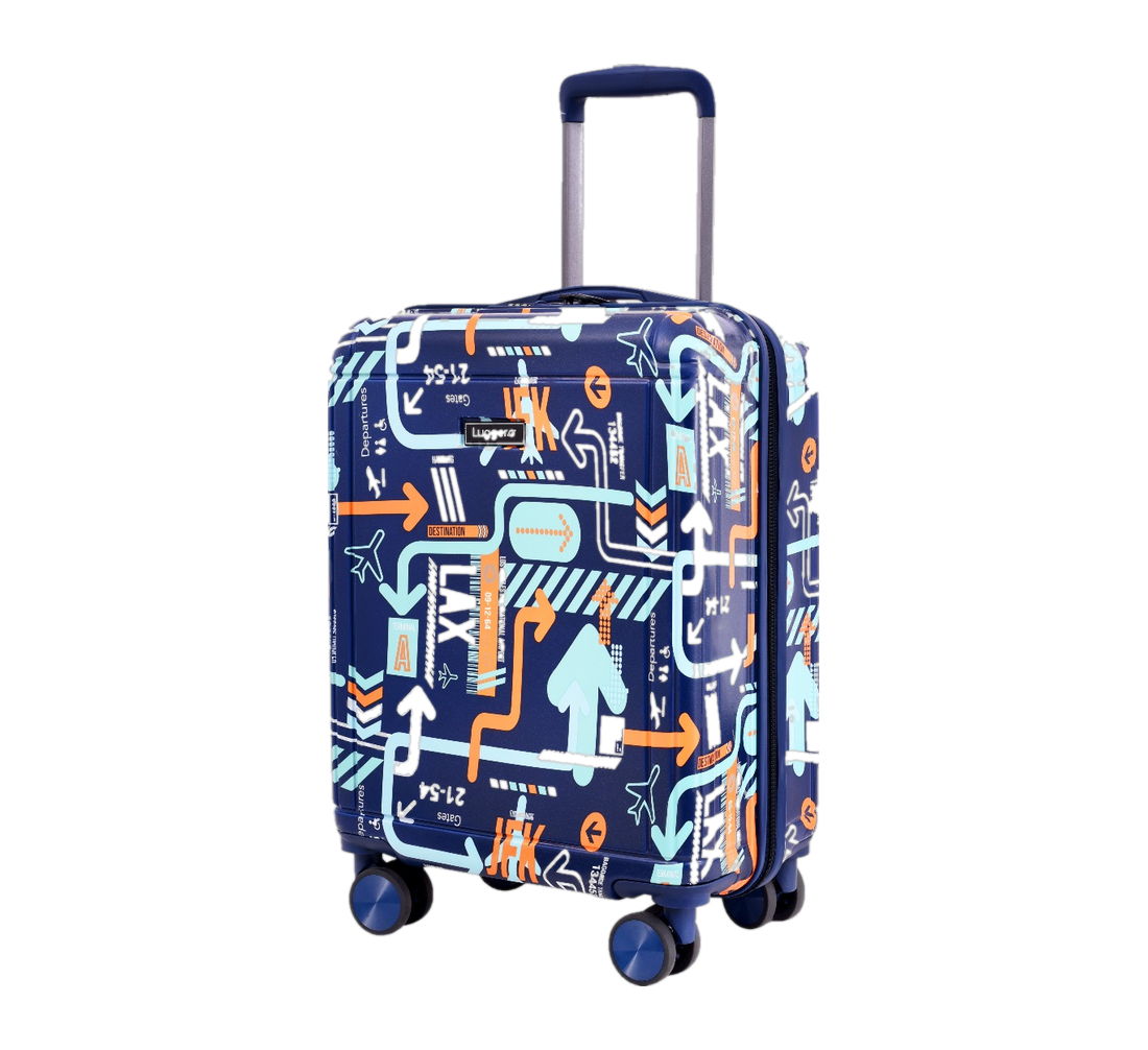 Travel hard-shell trolley case in Blue, Red